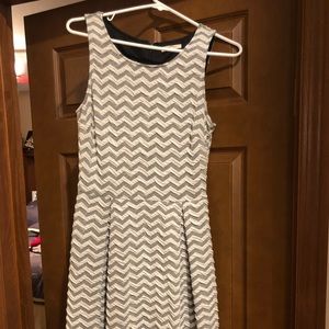 Grey and White Chevron Dress